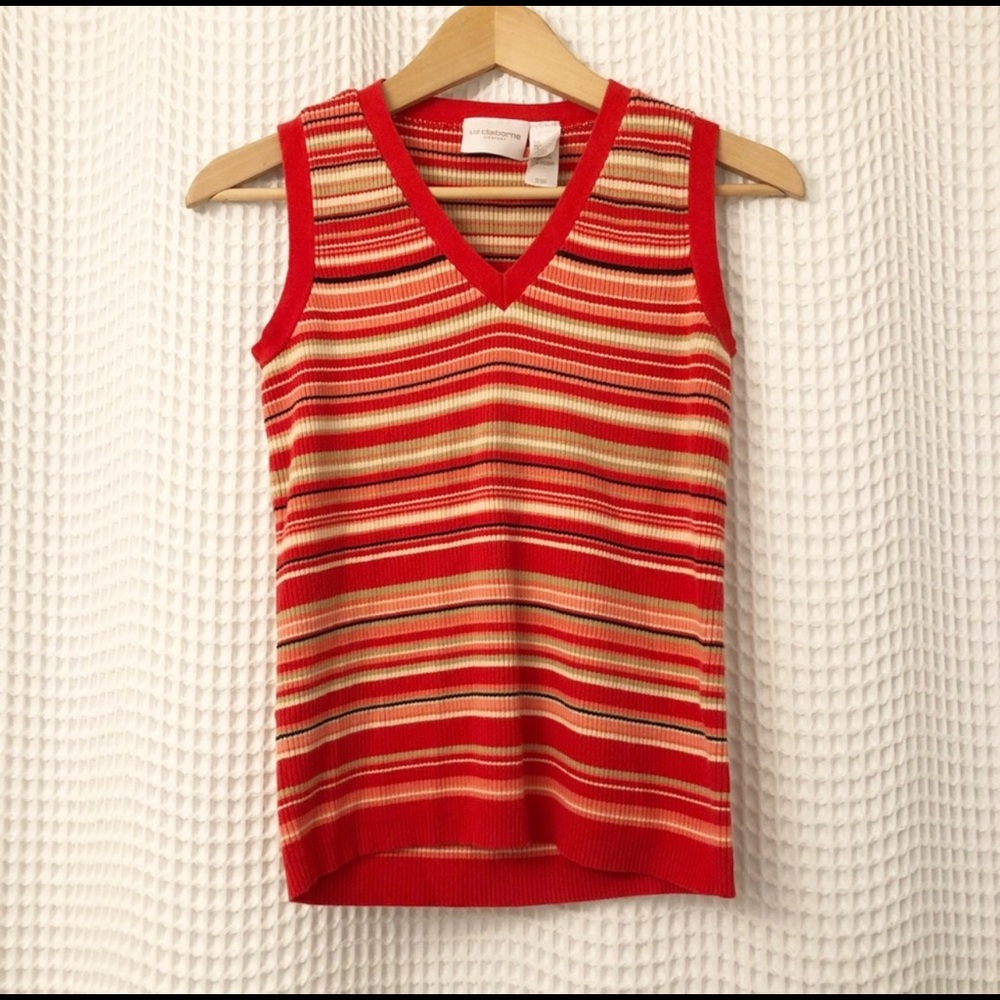 VTG Liz Claiborne Striped Sweater Top